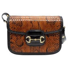 Gucci Horsebit 1955 Braune Python-Umhängetasche, 2020