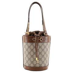  Gucci Horsebit 1955 Bucket Bag GG Coated Canvas Small