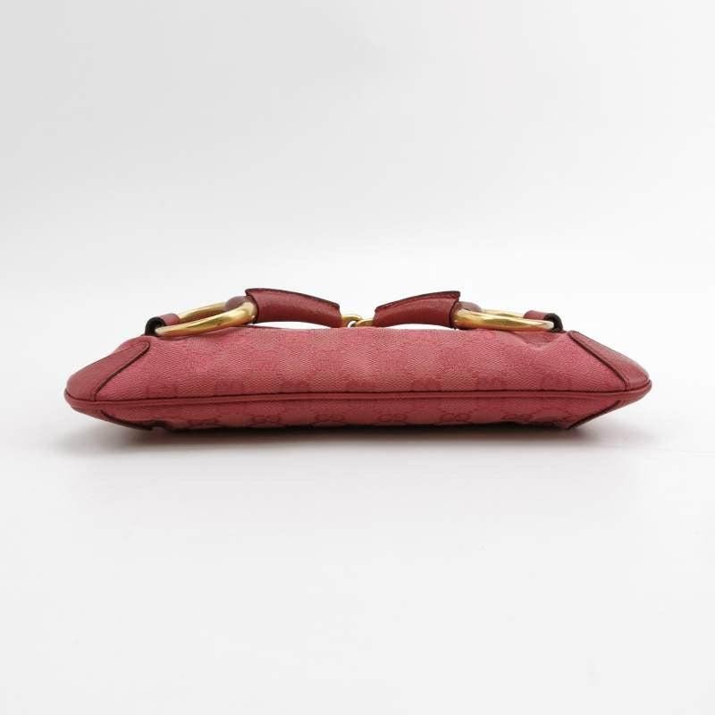 Marron Gucci Horsebit 1955 Chain Bag Gucci Monogram Pink Canvas