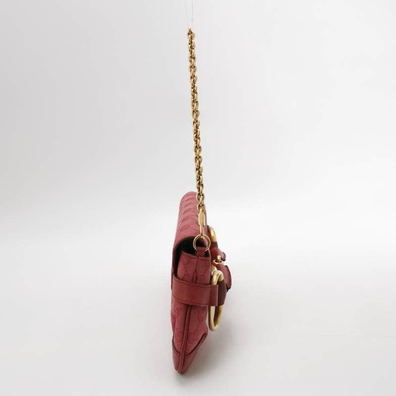  Gucci Horsebit 1955 Chain Bag Gucci Monogram Pink Canvas Pour femmes 