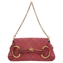 Gucci Horsebit 1955 Chain Bag Gucci Monogram Pink Canvas