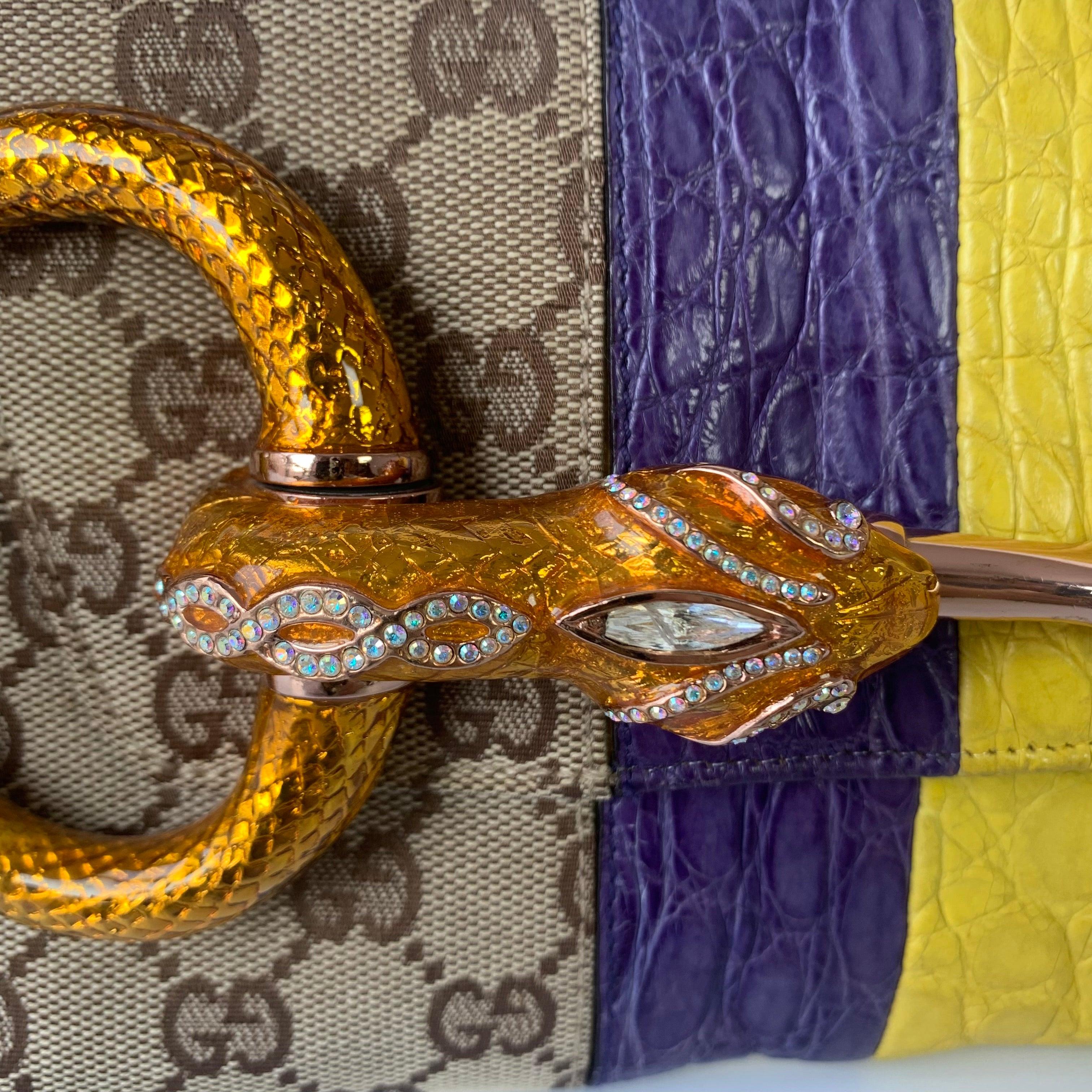 Gucci Horsebit 1955 Chain bag with embellished snake head buckle 10
