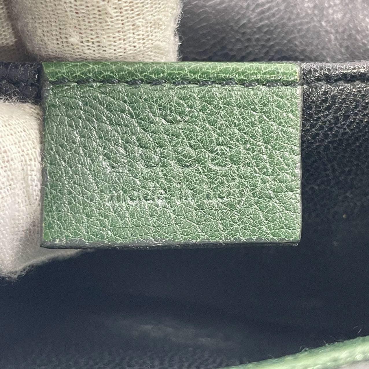 Gucci Horsebit 1955 Cadena Piel Verde y Tachuelas Doradas en venta 5