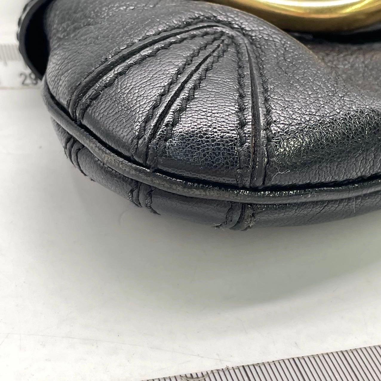 Gucci 1955 Horsebit Chain Large Black Leather and Patent Leather Shoulder Bag en vente 5