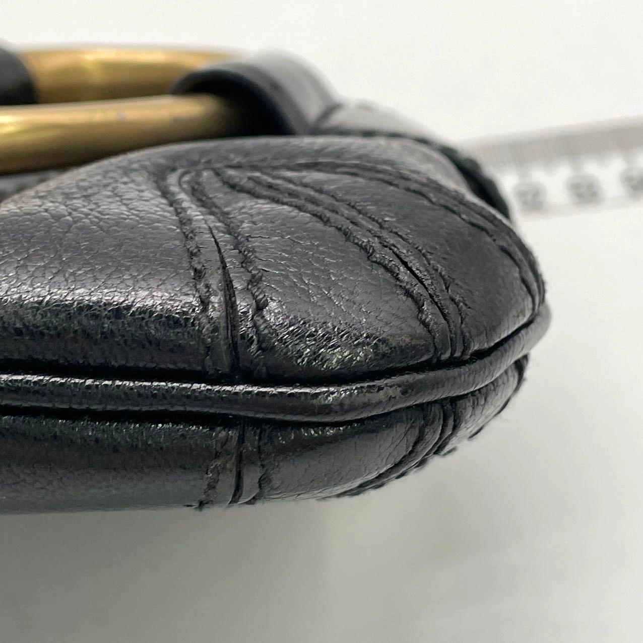 Gucci 1955 Horsebit Chain Large Black Leather and Patent Leather Shoulder Bag en vente 6