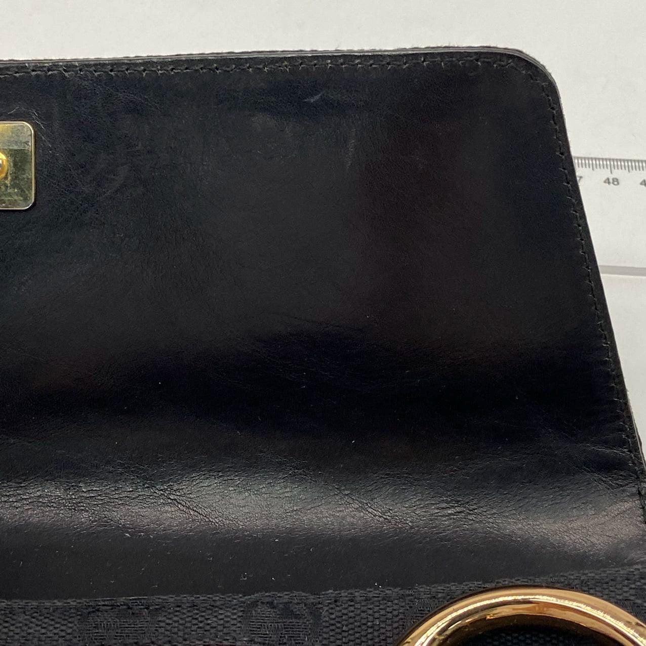 Gucci Horsebit 1955 Chain Large Shoulder Bag Black Monogram with Pink Silk For Sale 8