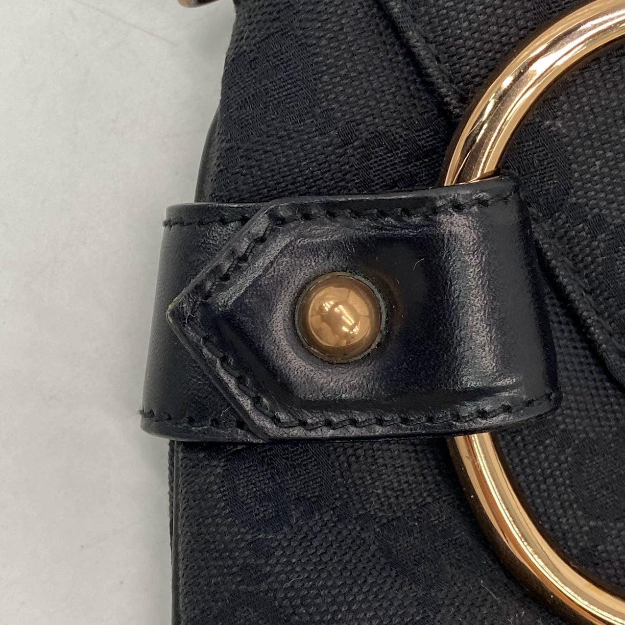 Gucci Horsebit 1955 Chain Large Shoulder Bag Black Monogram with Pink Silk For Sale 11