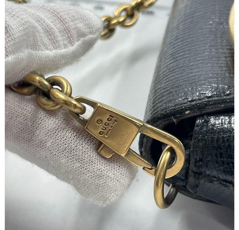 Gucci Horsebit 1955 Chain Shoulder bag Large Black Leather 10