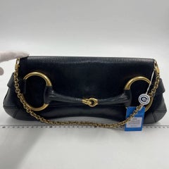 Gucci Borsa a tracolla con catena Horsebit 1955 Grande in pelle nera