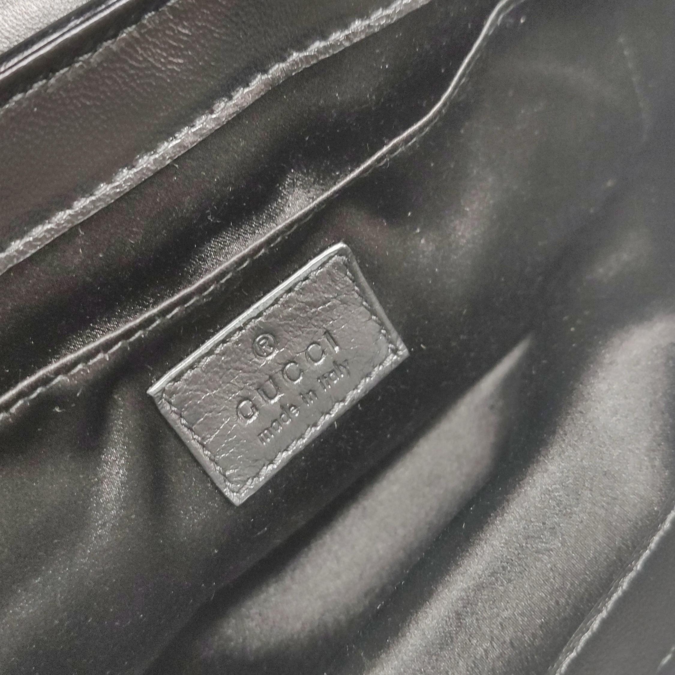 Gucci Horsebit 1955 Borsa a tracolla a catena grande in pelle nera pad S23 in vendita 6