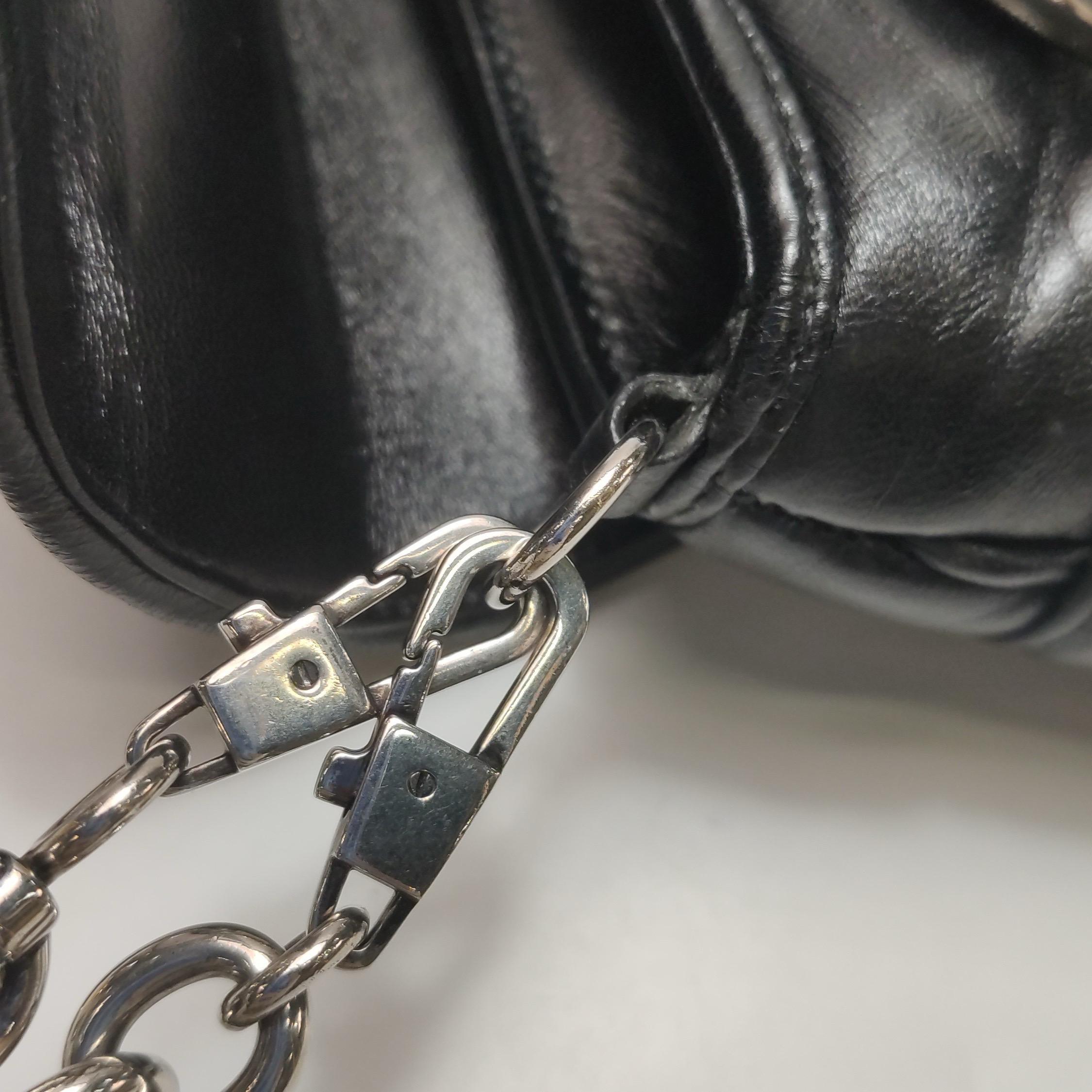 Gucci Horsebit 1955 Borsa a tracolla a catena grande in pelle nera pad S23 in vendita 12