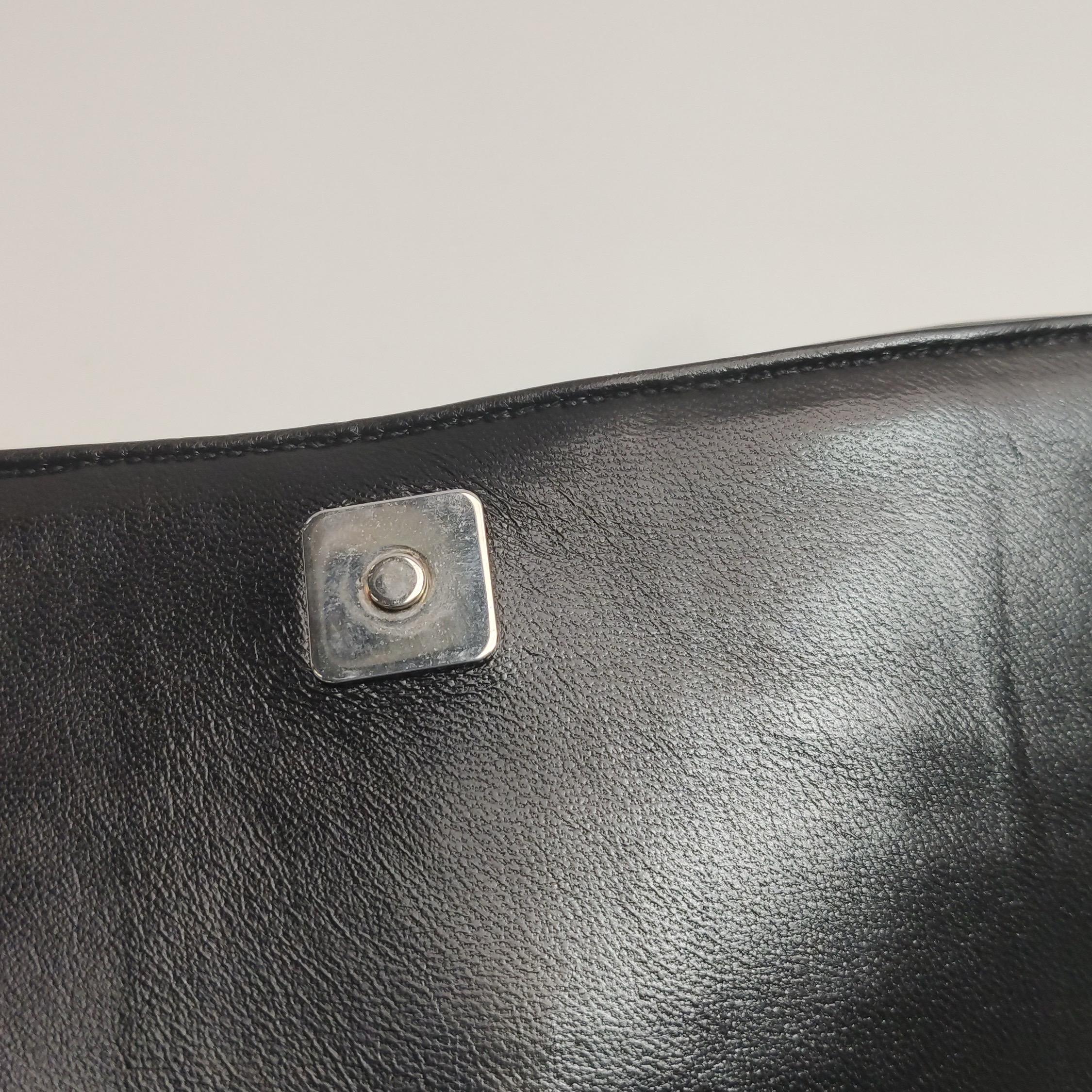 Gucci Horsebit 1955 Borsa a tracolla a catena grande in pelle nera pad S23 in vendita 4