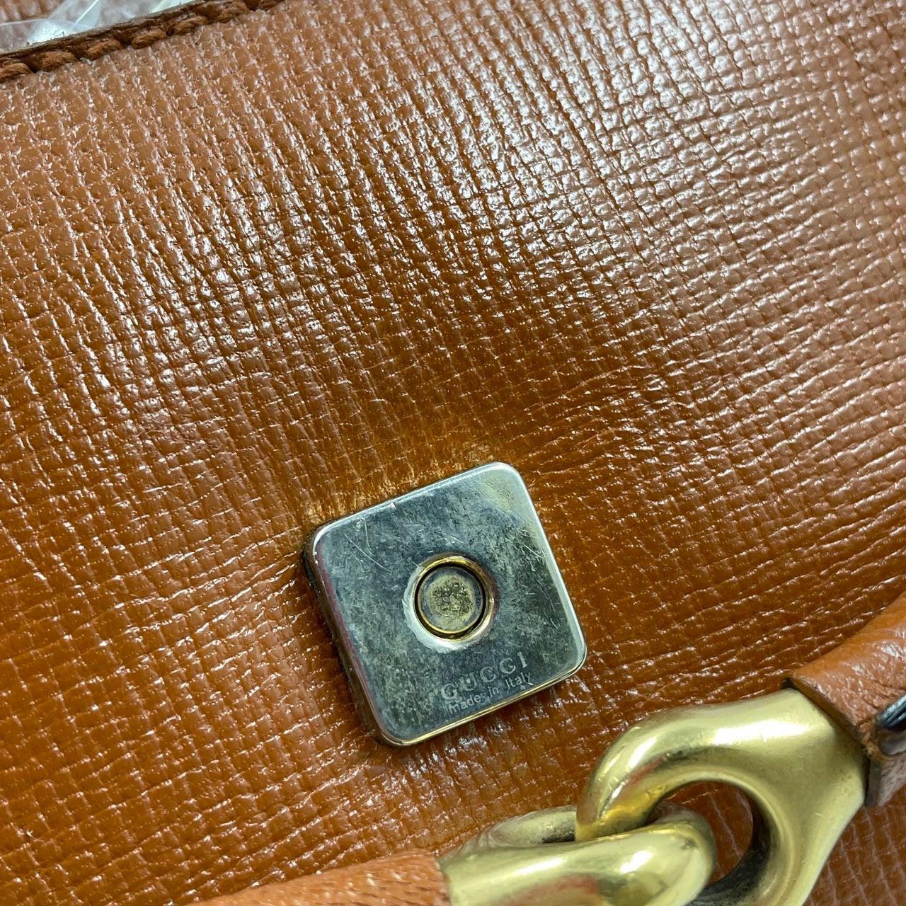 Gucci Horsebit 1955 - Grand sac à bandoulière en cuir de camel 7