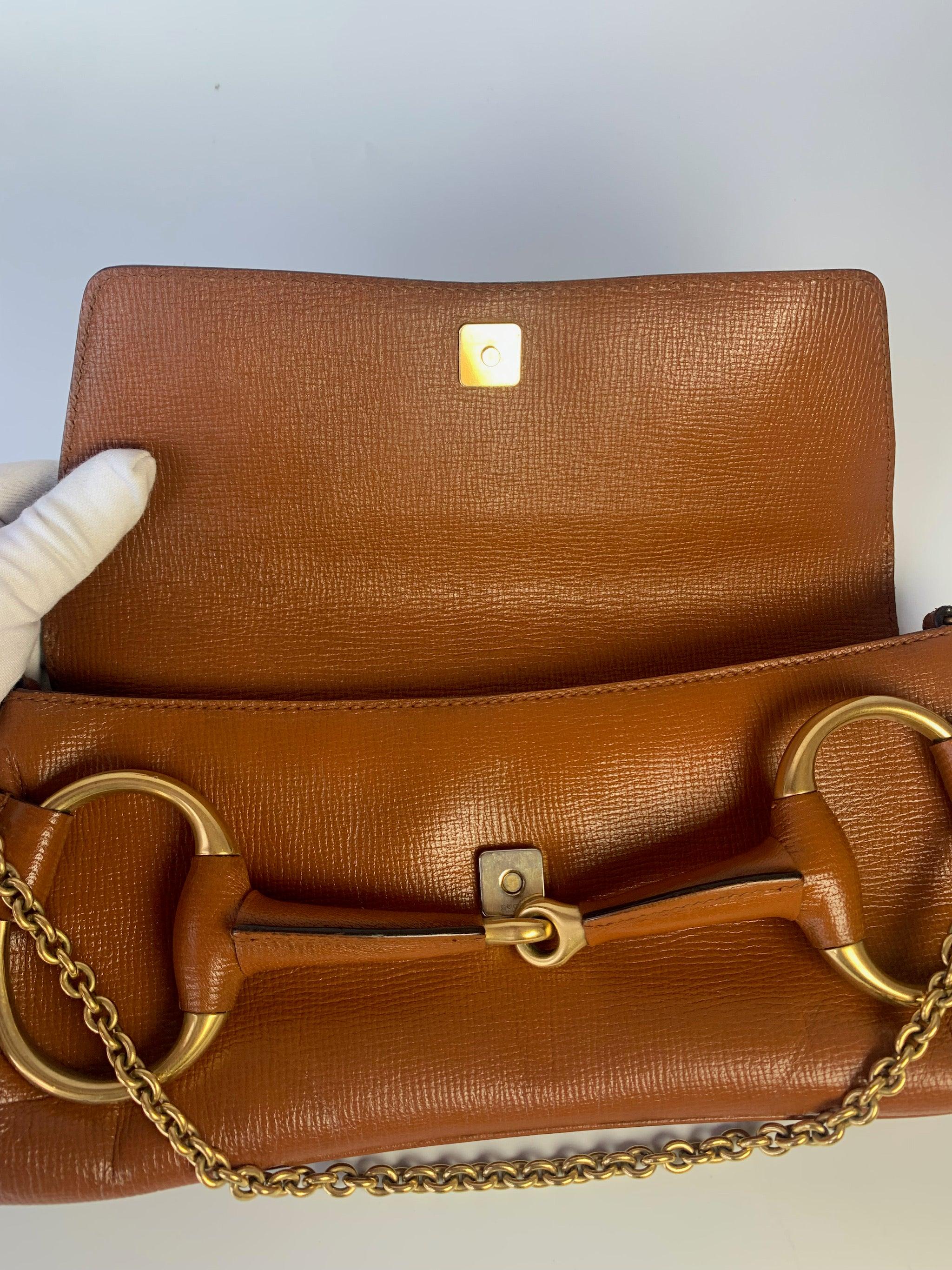 Gucci Horsebit 1955 - Grand sac à bandoulière en cuir de camel 13