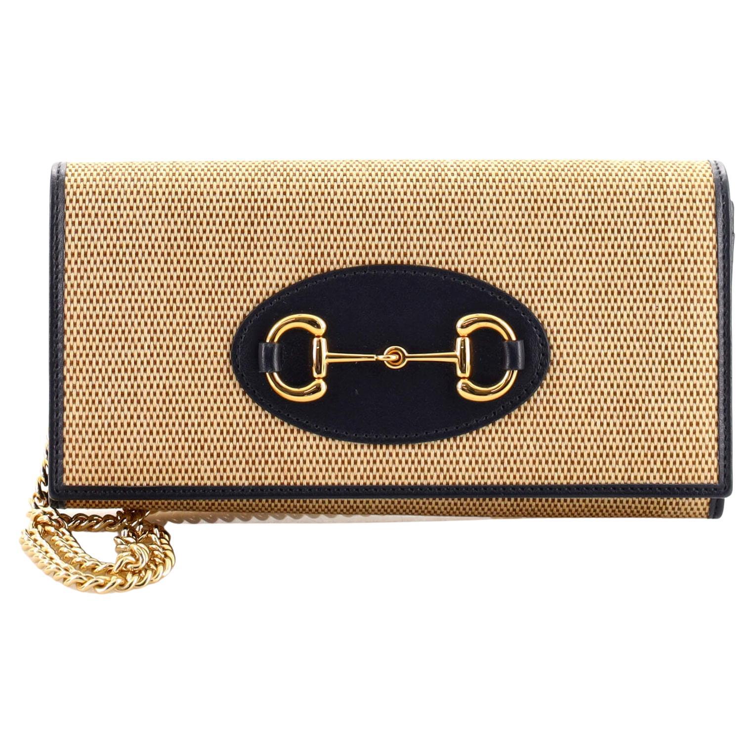 Gucci Horsebit 1955 Chain Wallet Canvas and Leather