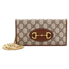 Gucci Horsebit 1955 Chain Wallet GG Coated Canvas