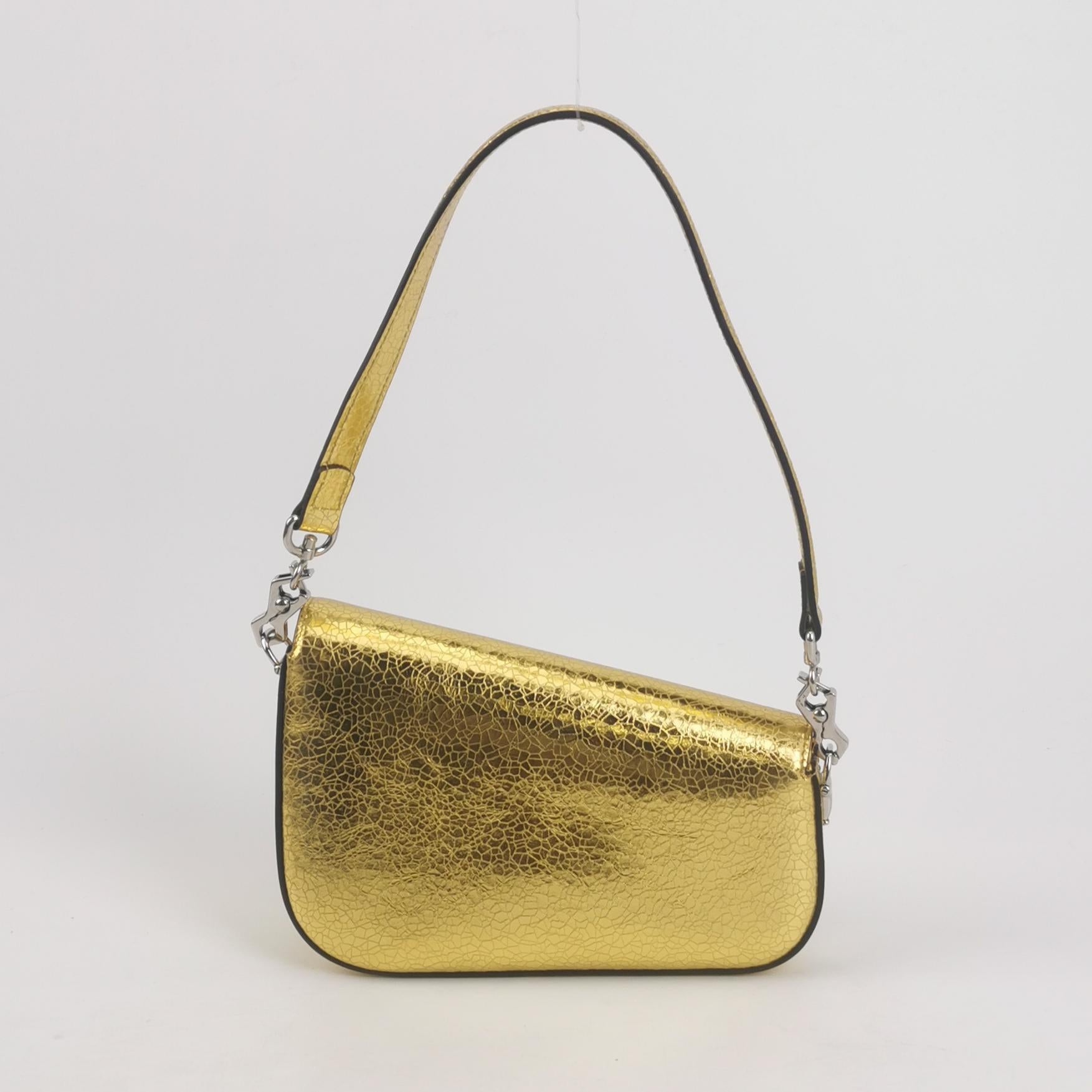 Sac à bandoulière en cuir craquelé Gucci 1955 Gold Metallic Pour femmes en vente