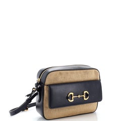 Gucci Horsebit 1955 Flap Pocket Camera Bag Tela e pelle Small