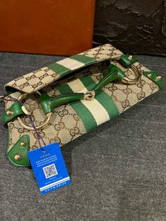 Gucci Horsebit 1955 Large Chain Bag Gucci Monogram Yellow White Web