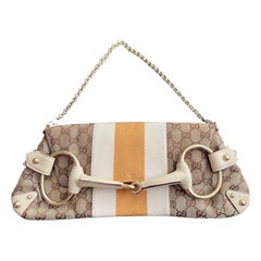 Gucci Horsebit 1955 Large Chain Bag Gucci Monogram Yellow White Web