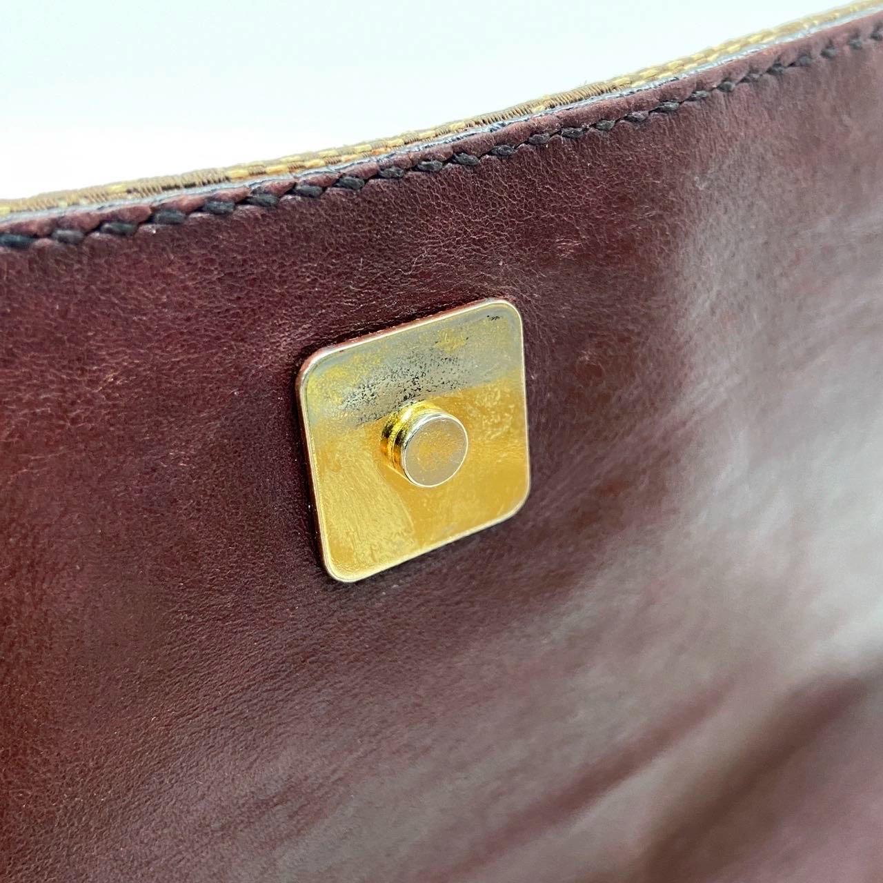 Gucci Horsebit 1955 Borsa a tracolla grande in pelle beige Monogram bordeaux in vendita 10