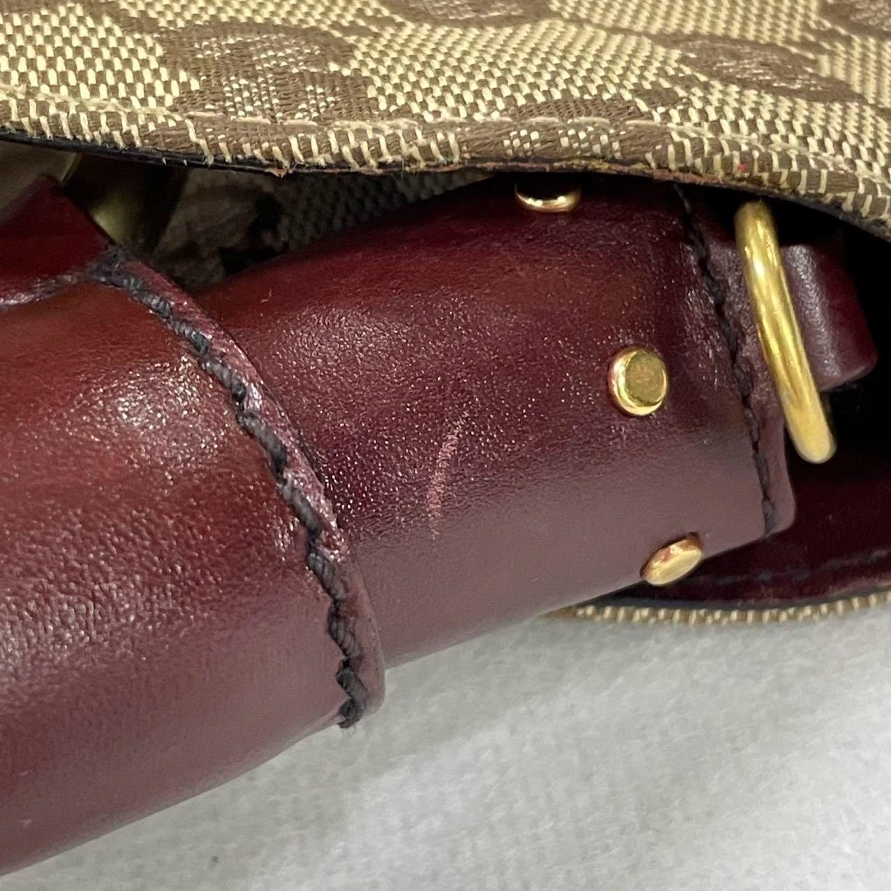 Gucci Horsebit 1955 Borsa a tracolla grande in pelle beige Monogram bordeaux in vendita 1