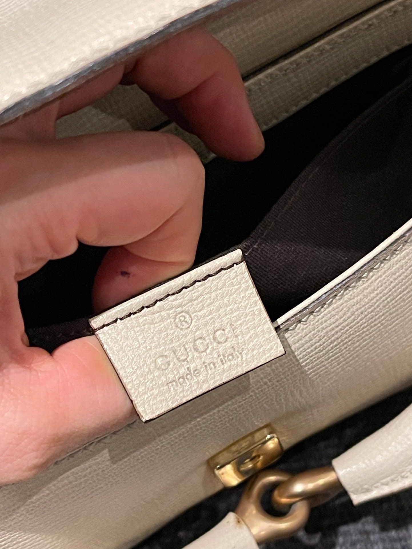 Gucci Horsebit 1955 grand sac à bandoulière en cuir blanc 6