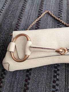 Gucci Horsebit 1955 Large White Leather Shoulder Bag