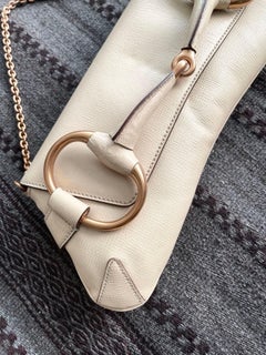 Gucci Horsebit 1955 Große weiße Leder-Umhängetasche