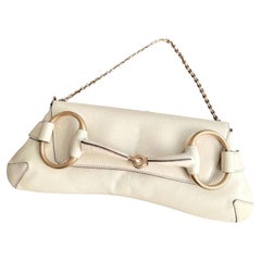 Gucci Horsebit 1955 Große weiße Leder-Umhängetasche