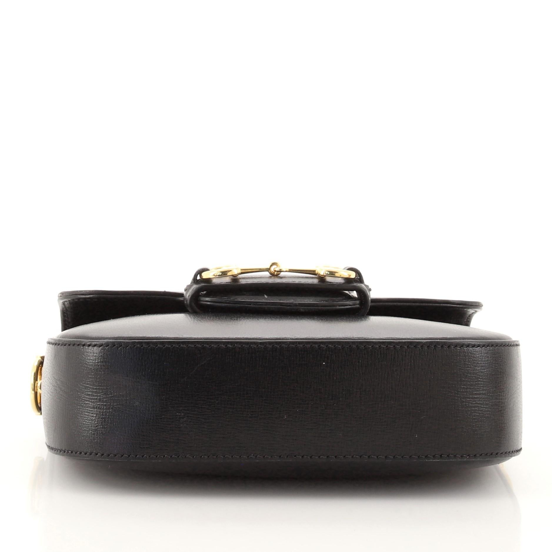 Black Gucci Horsebit 1955 Shoulder Bag Leather Mini