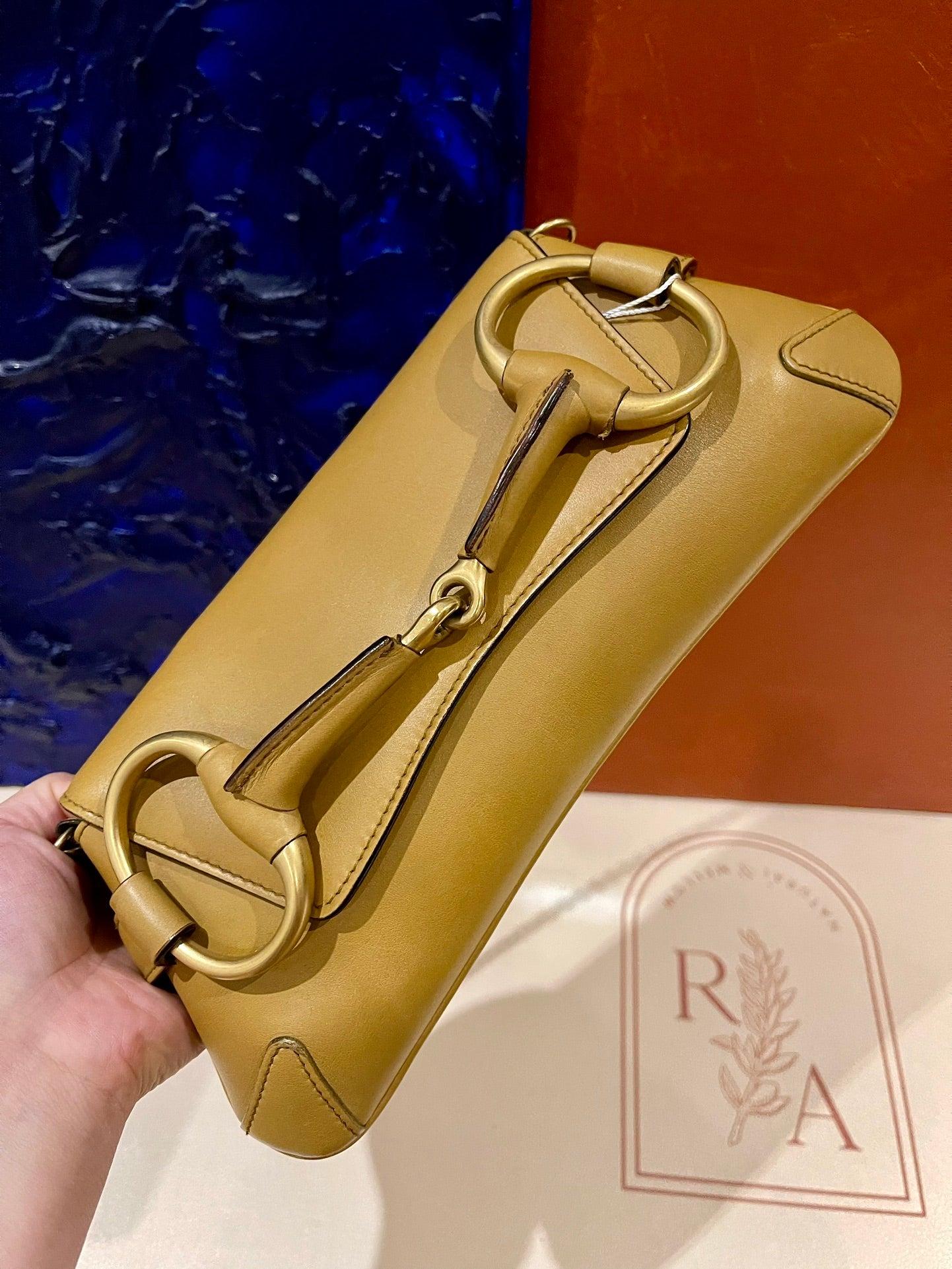 Gucci Horsebit 1955 Small Camel Leather Shoulder Bag 5