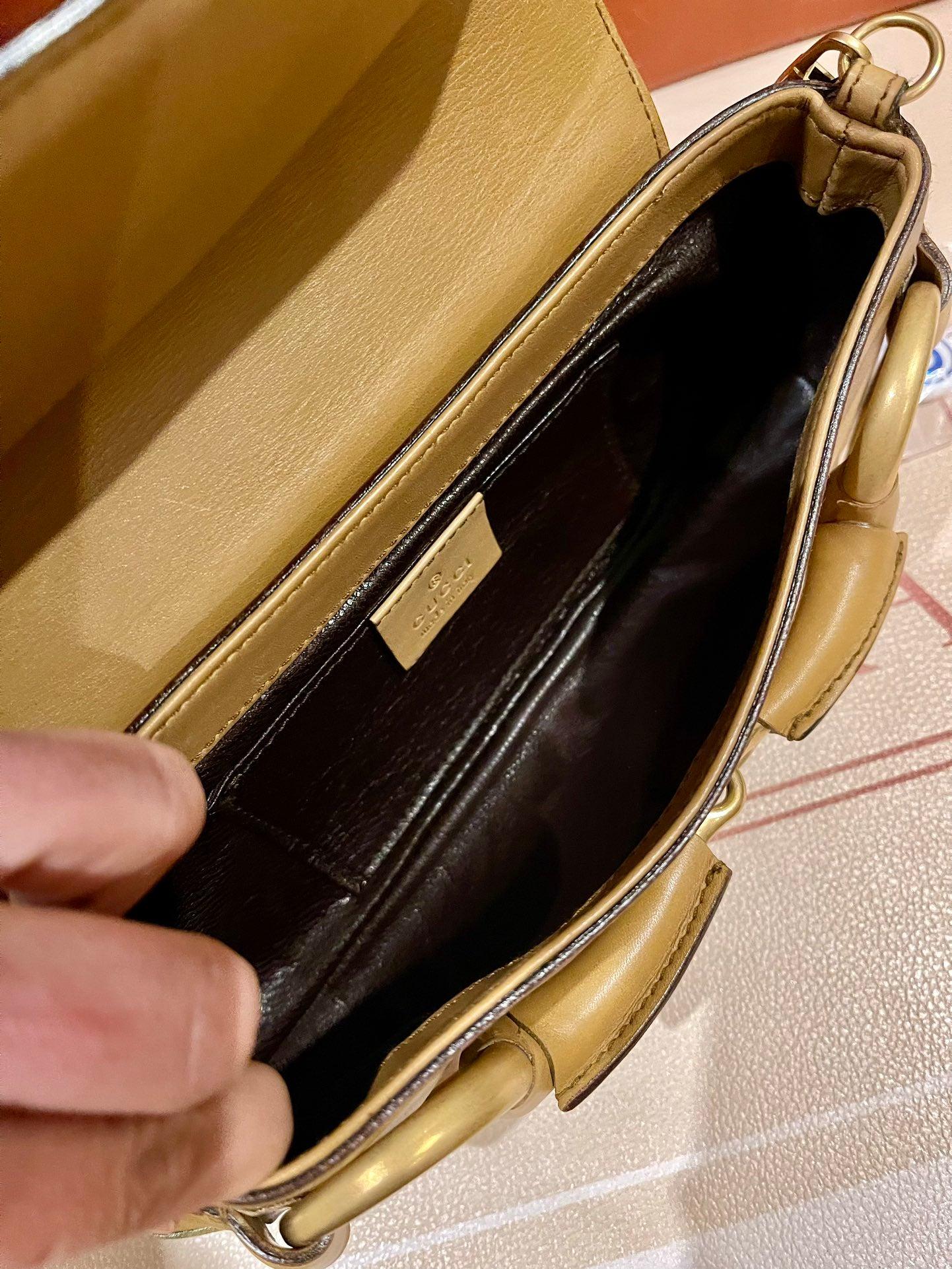Gucci Horsebit 1955 Small Camel Leather Shoulder Bag 6