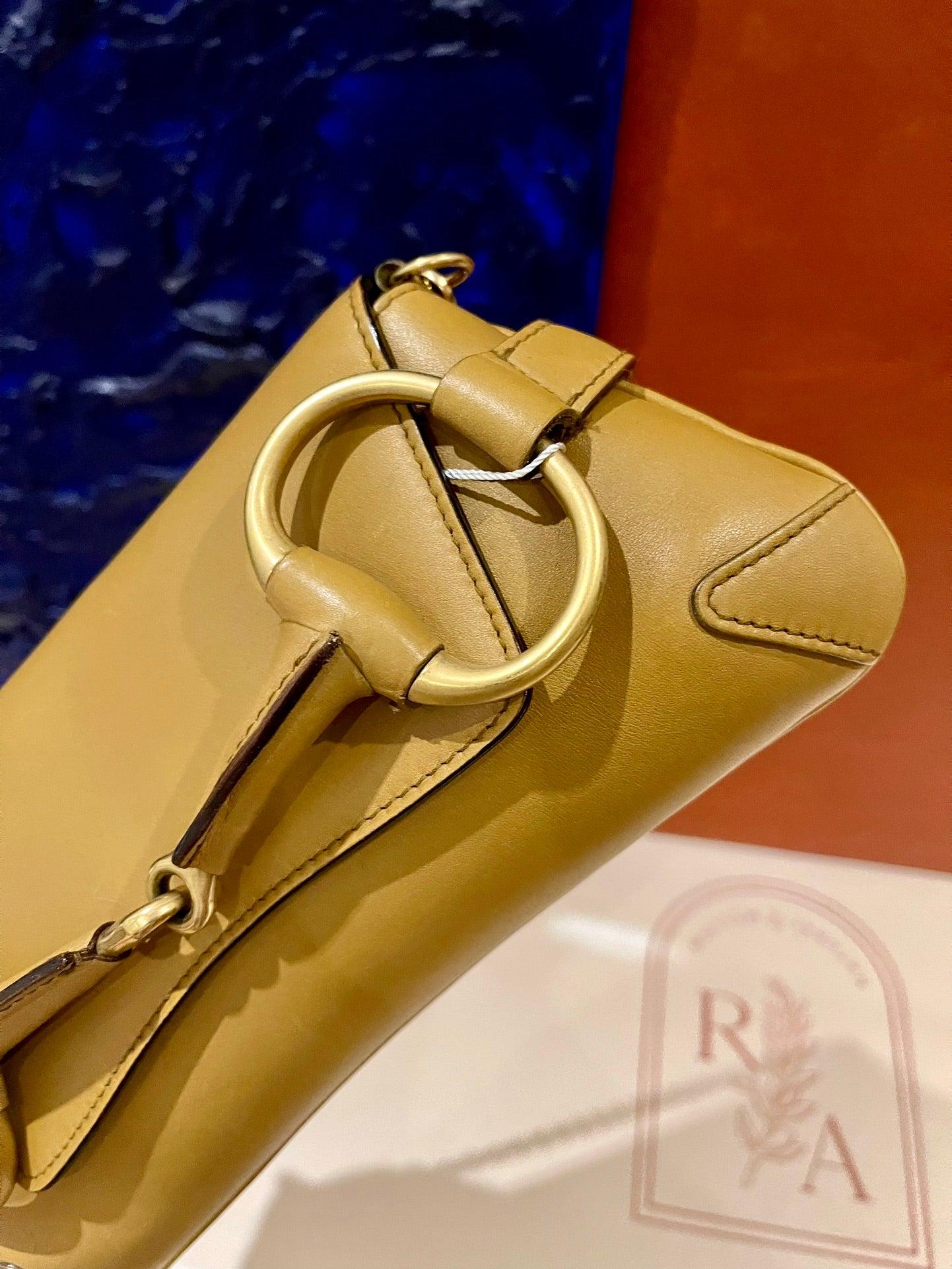Brown Gucci Horsebit 1955 Small Camel Leather Shoulder Bag