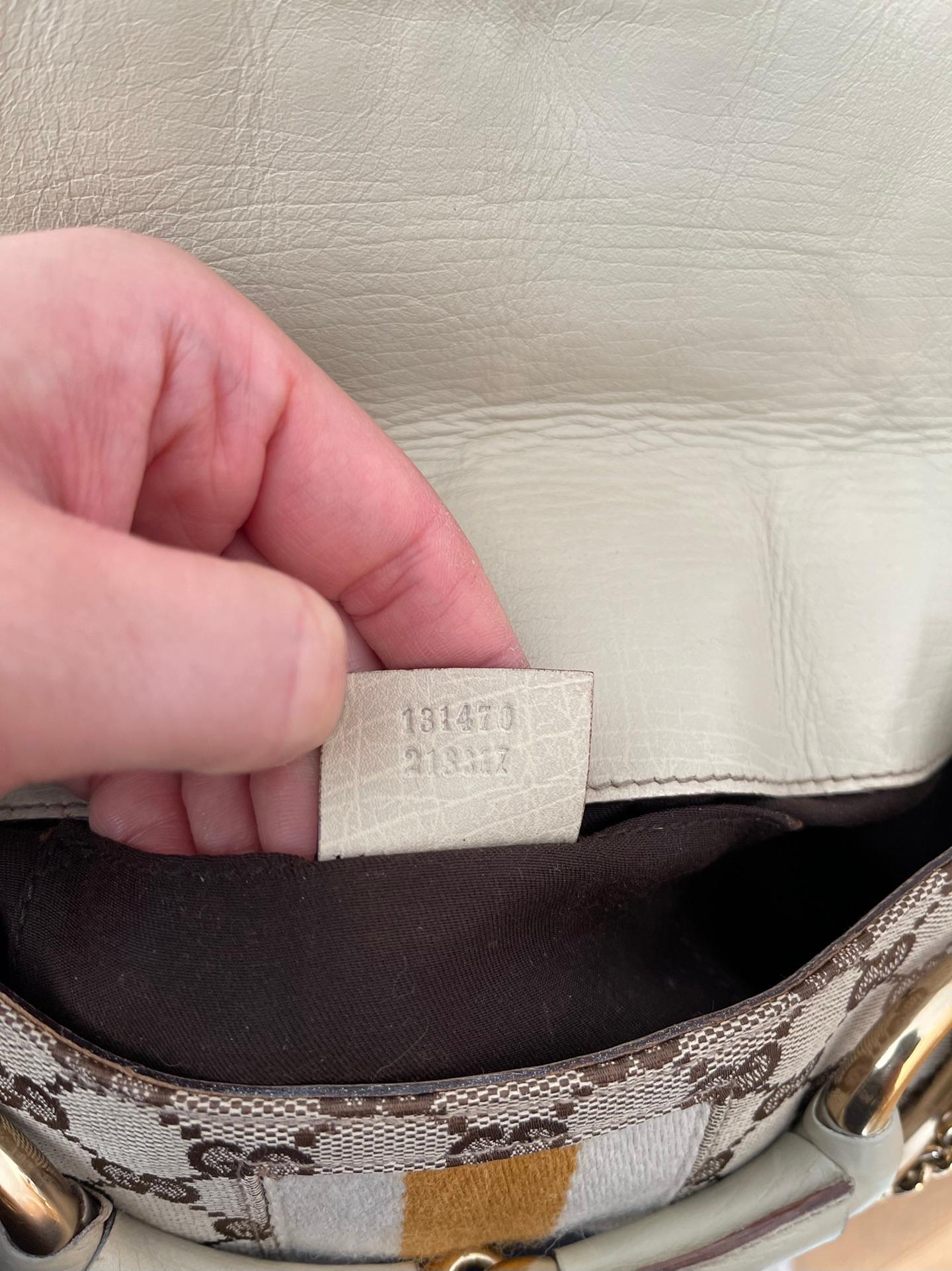 Gucci Horsebit 1955 Small Cloth Beige Monogram Yellow Web Shoulder bag 2