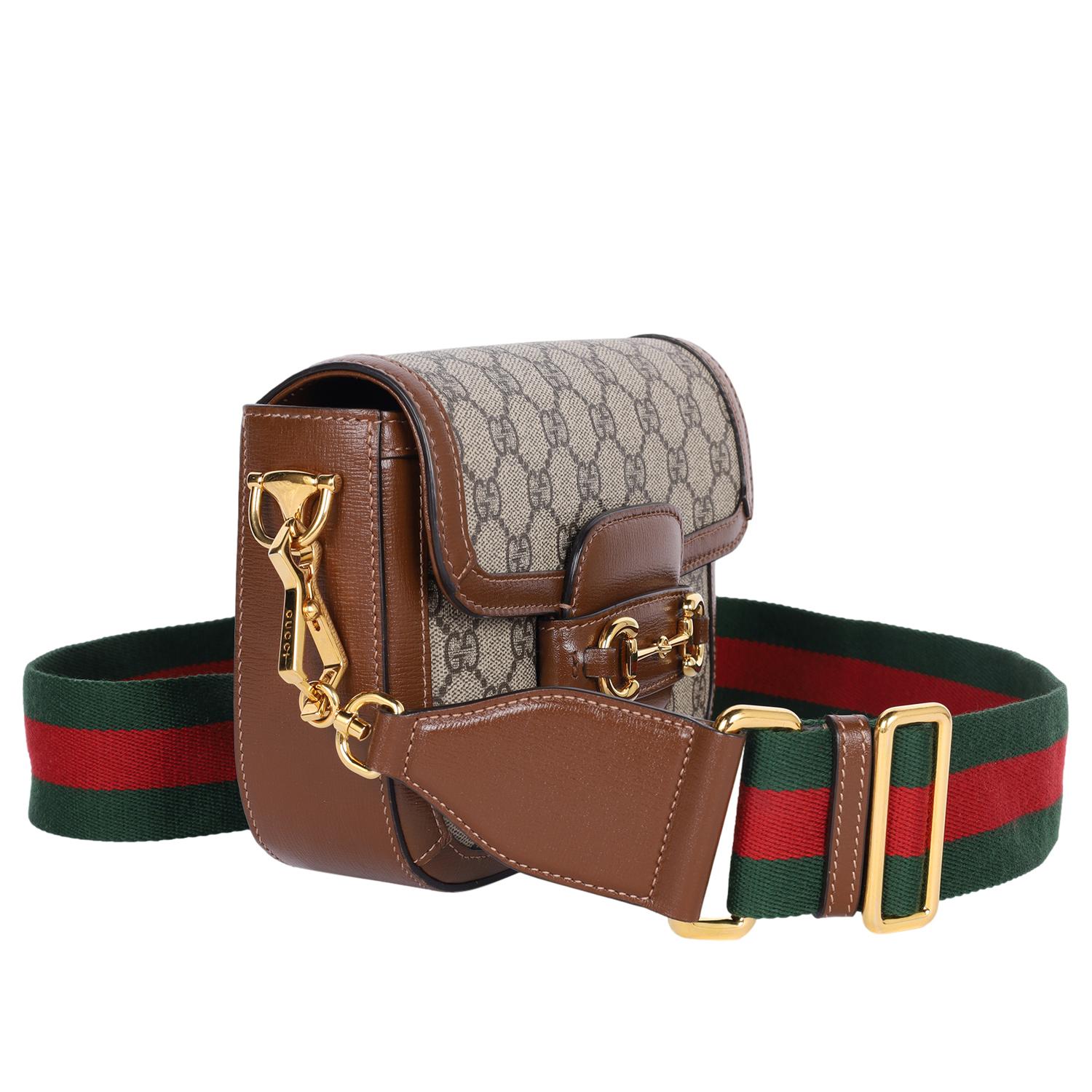 da uomo o donna Gucci Horsebit 1955 borsa a tracolla piccola in GG Supreme Crossbody Bag