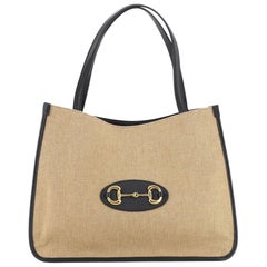 Gucci Horsebit 1955 Tote Canvas and Leather Medium