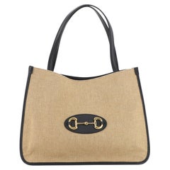 Gucci Horsebit 1955 Tote Canvas and Leather Medium