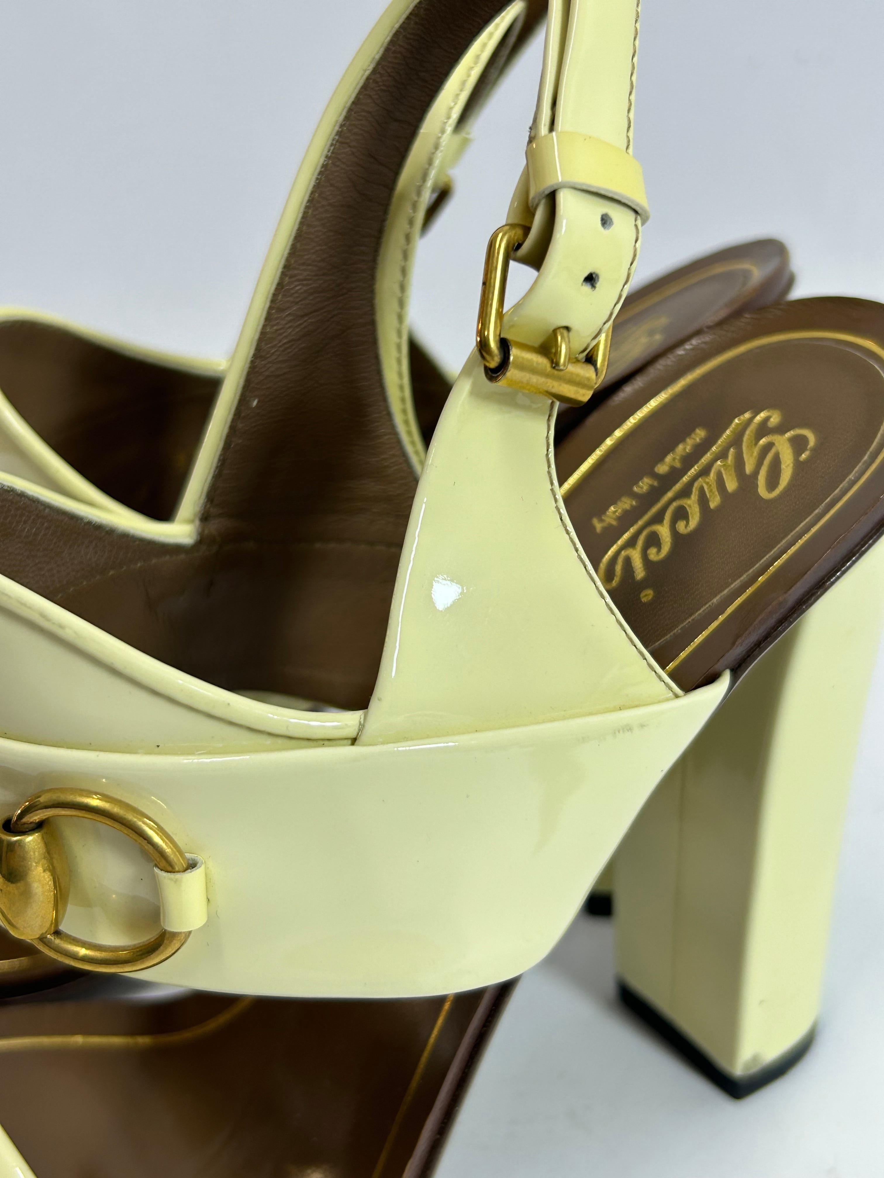 Gucci Horsebit Accent Slingback Sandals Size EU 38 5