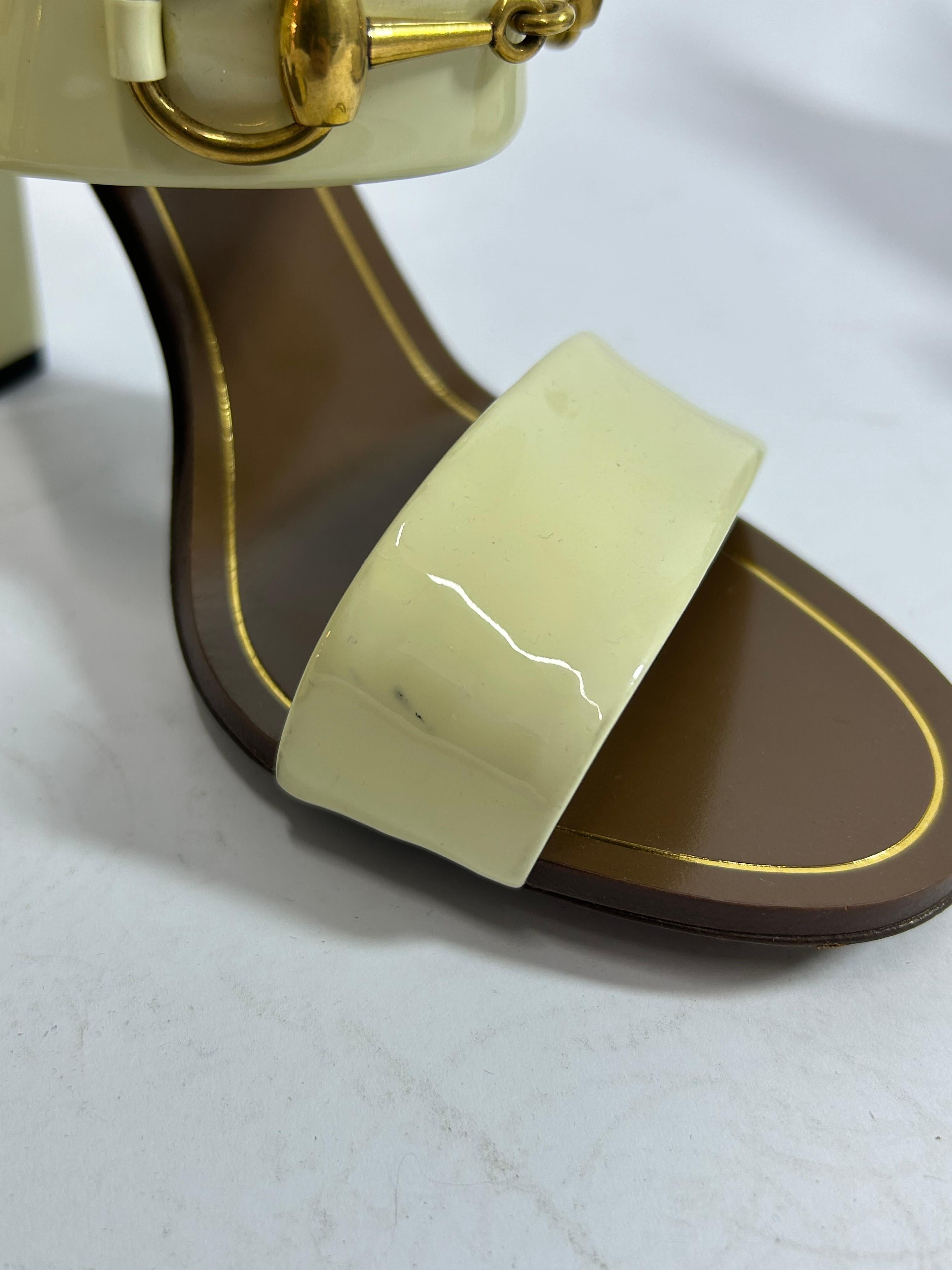 Women's Gucci Horsebit Accent Slingback Sandals Size EU 38