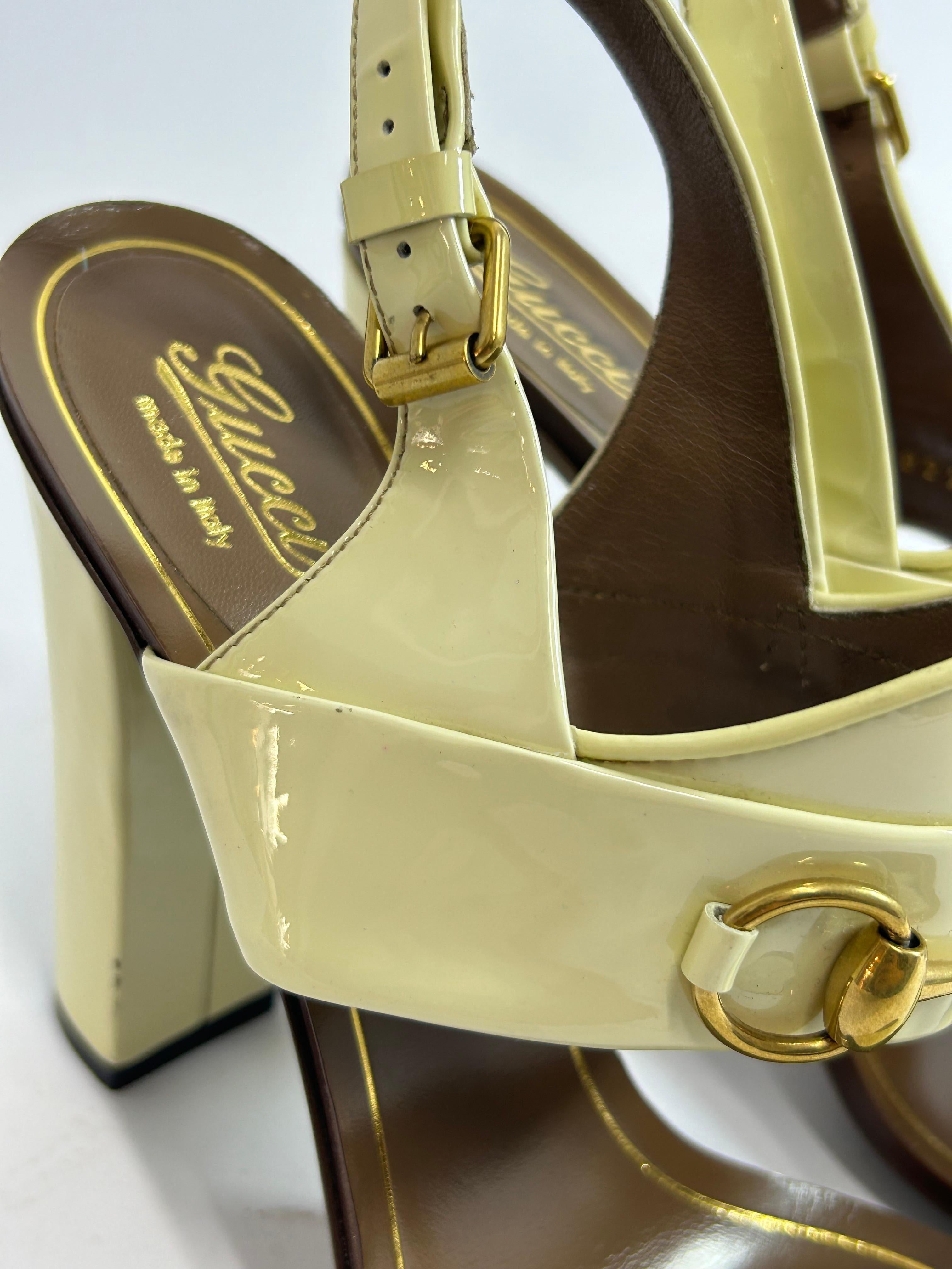 Gucci Horsebit Accent Slingback Sandals Size EU 38 2
