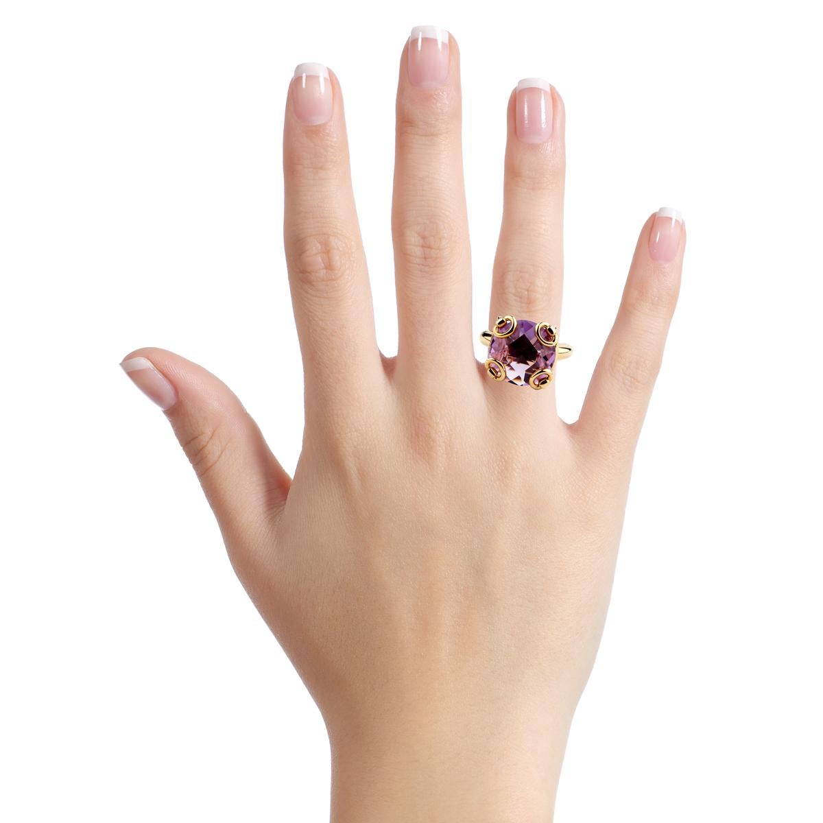 Women's Gucci Horsebit Amethyst Gold Ring