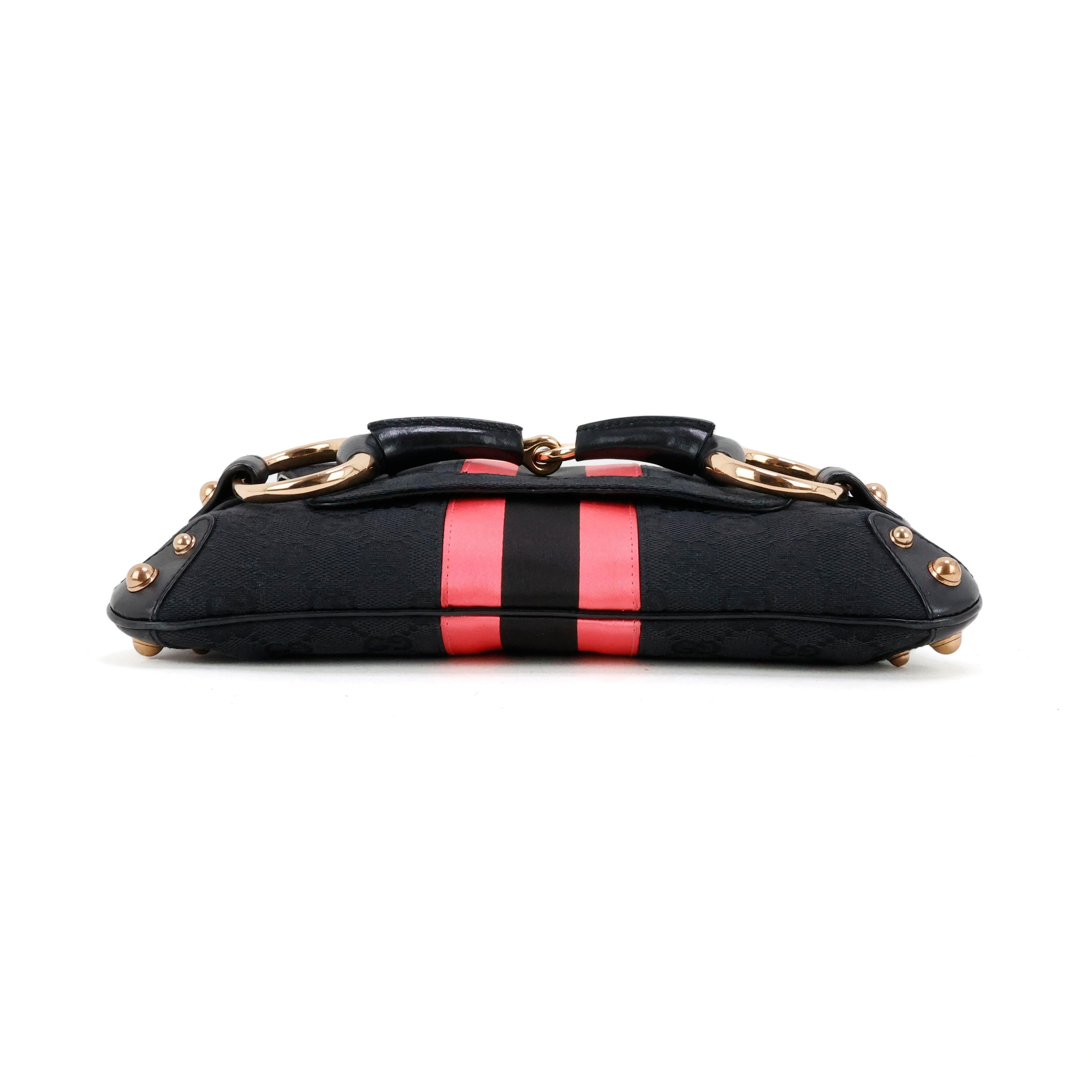 Noir Gucci Horsebit Bag en vente
