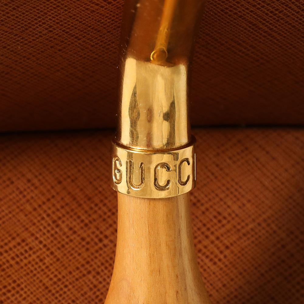Gucci Horsebit Bookends, Tan Leather, Brass, Wood, Signed For Sale 5