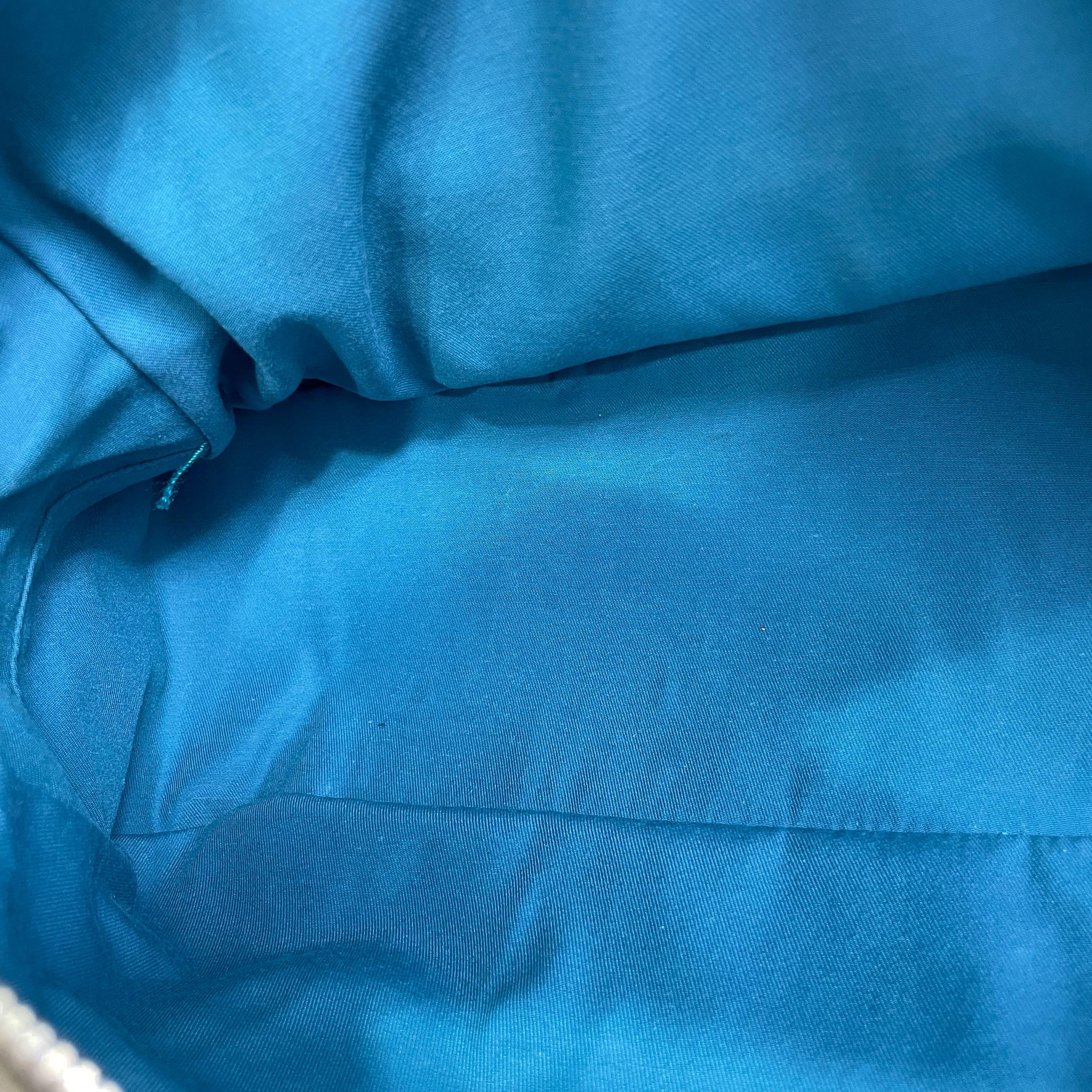 Gucci Horsebit Boston Bowling Handbag Monogram Canvas Blue Leather en vente 3