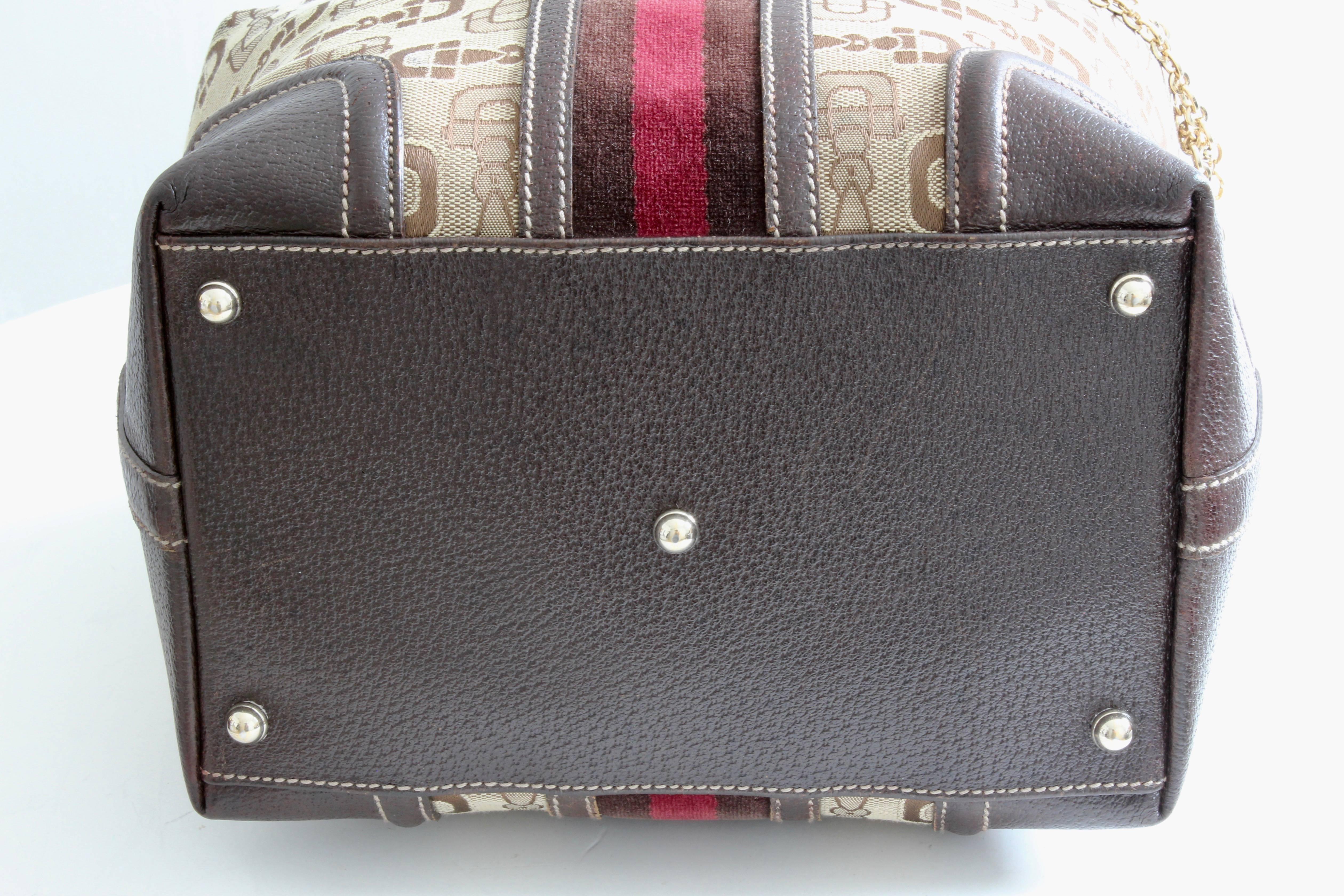 Gucci Horsebit Canvas Treasure Boston Tote Bag Dunkelbraun mit Schlüssel & Staubschutzhülle 6