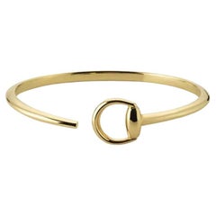 Gucci Horsebit Cuff Bracelet in 18K Yellow Gold Size 17 YBA795810001