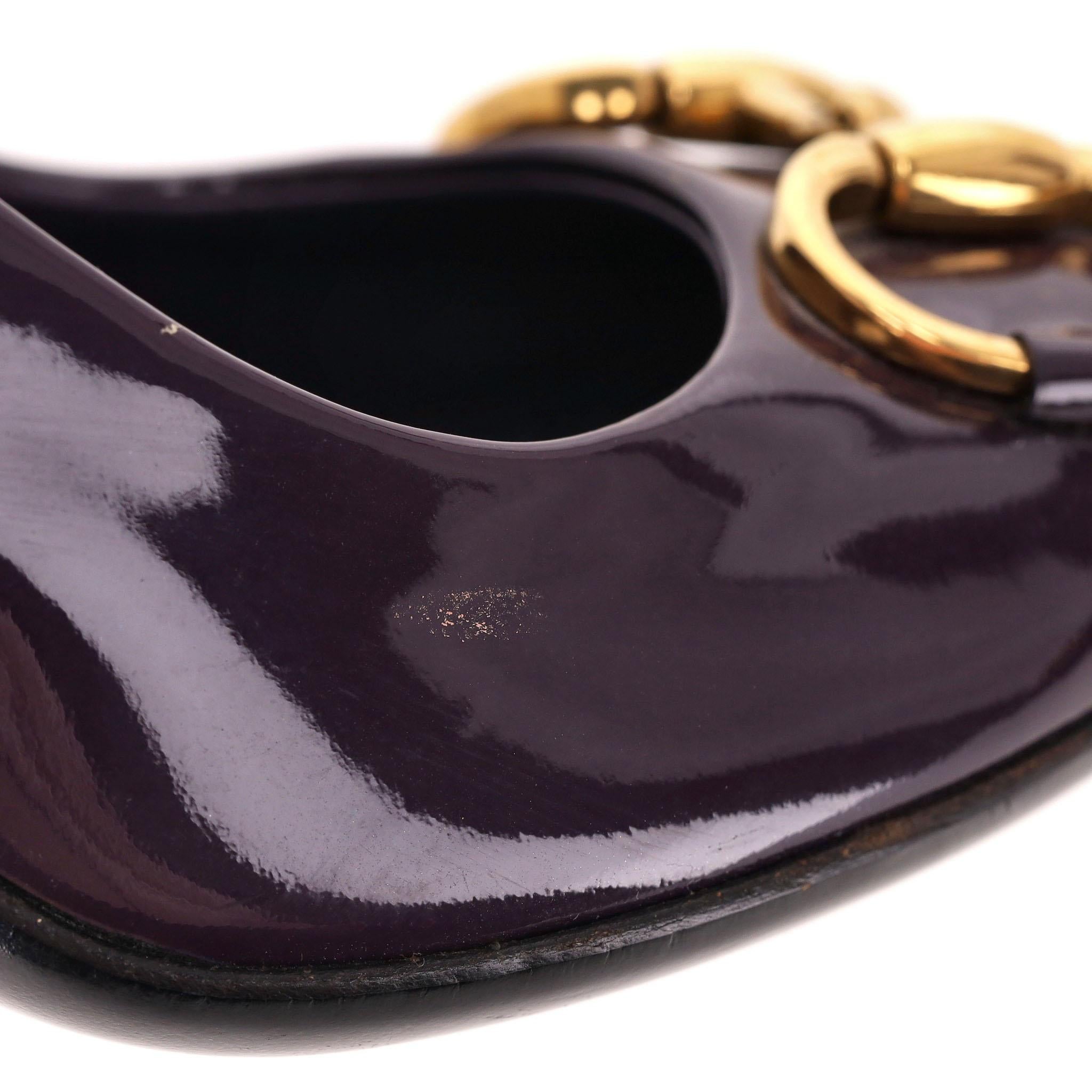 Gucci Horsebit Detail Patent Leather Pumps For Sale 2