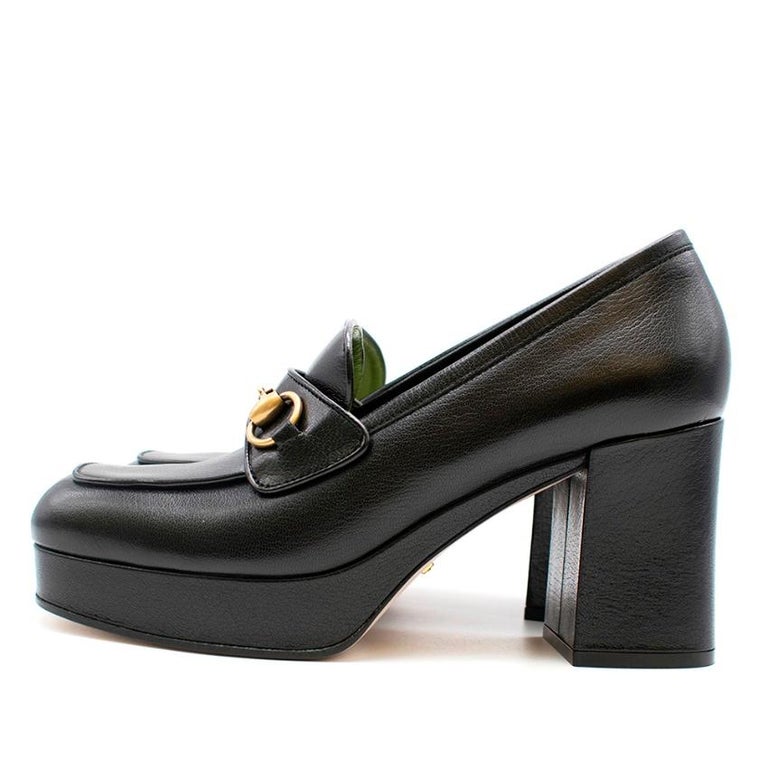 Gucci Horsebit-detailed Black leather platform loafers 39.5 at 1stDibs ...