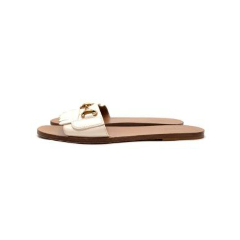 Gucci Horsebitdetailed fringed leather slides For Sale at 1stDibs